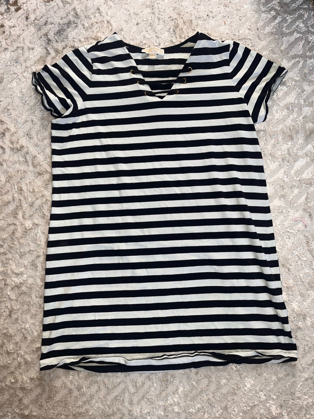 Michael Kors Black and White Striped shirt dress